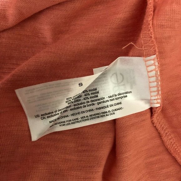 Ella Moss Womens Top Blouse Slub Knit Embroidered Keyhole Orange Size S - Picture 5 of 6